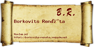 Borkovits Renáta névjegykártya